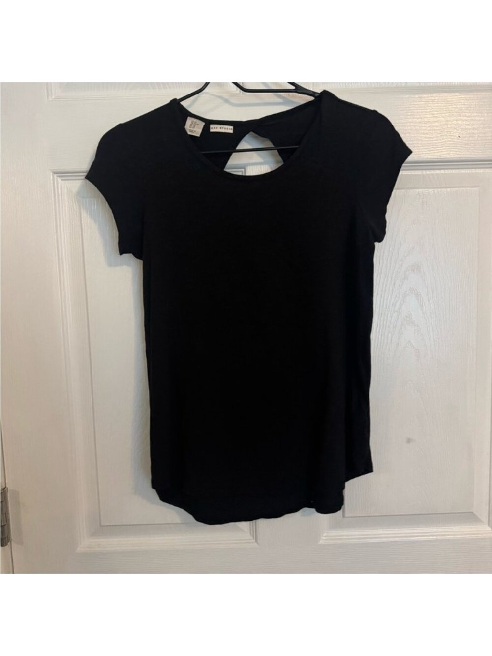 Max Studio Black Short Sleeve Tee